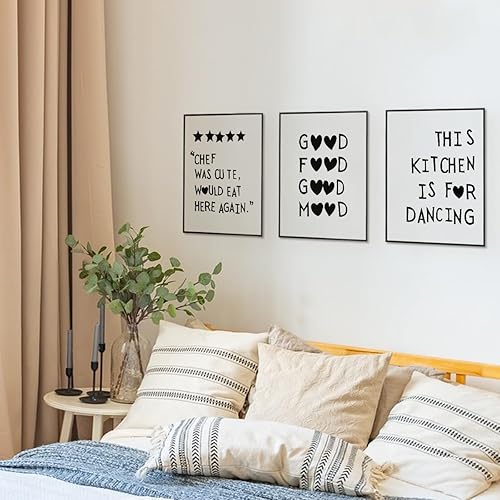 Miniatura 3 de Juego de 3 divertidos carteles de decoración de cocina  Póster de calificación de cinco estrellas, citas de cocina negras, decoración de Chef Was