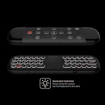 Upgrade W2 Pro Air Mouse Universal TV Remote, 2.4G 3-in-1 Mini Wireless Keyboard With Touchpad for Smart TV - Black