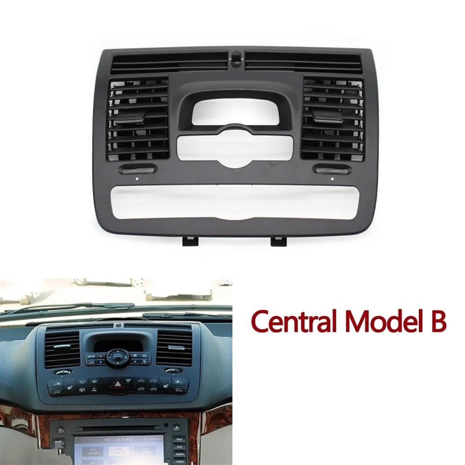 ESPYN Auto A/C Bocchette per Mercedes per Benz per Vito per Viano W636 W639 2004-2015 Centro Cruscotto Sinistro Destro Bocchetta Aria Copertura Uscita Bocchetta Aria Condizionata(Central B)