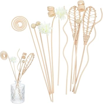 12 PCS Reed Diffuser Stick Rattan Flower Reed Fragrance Diffuser