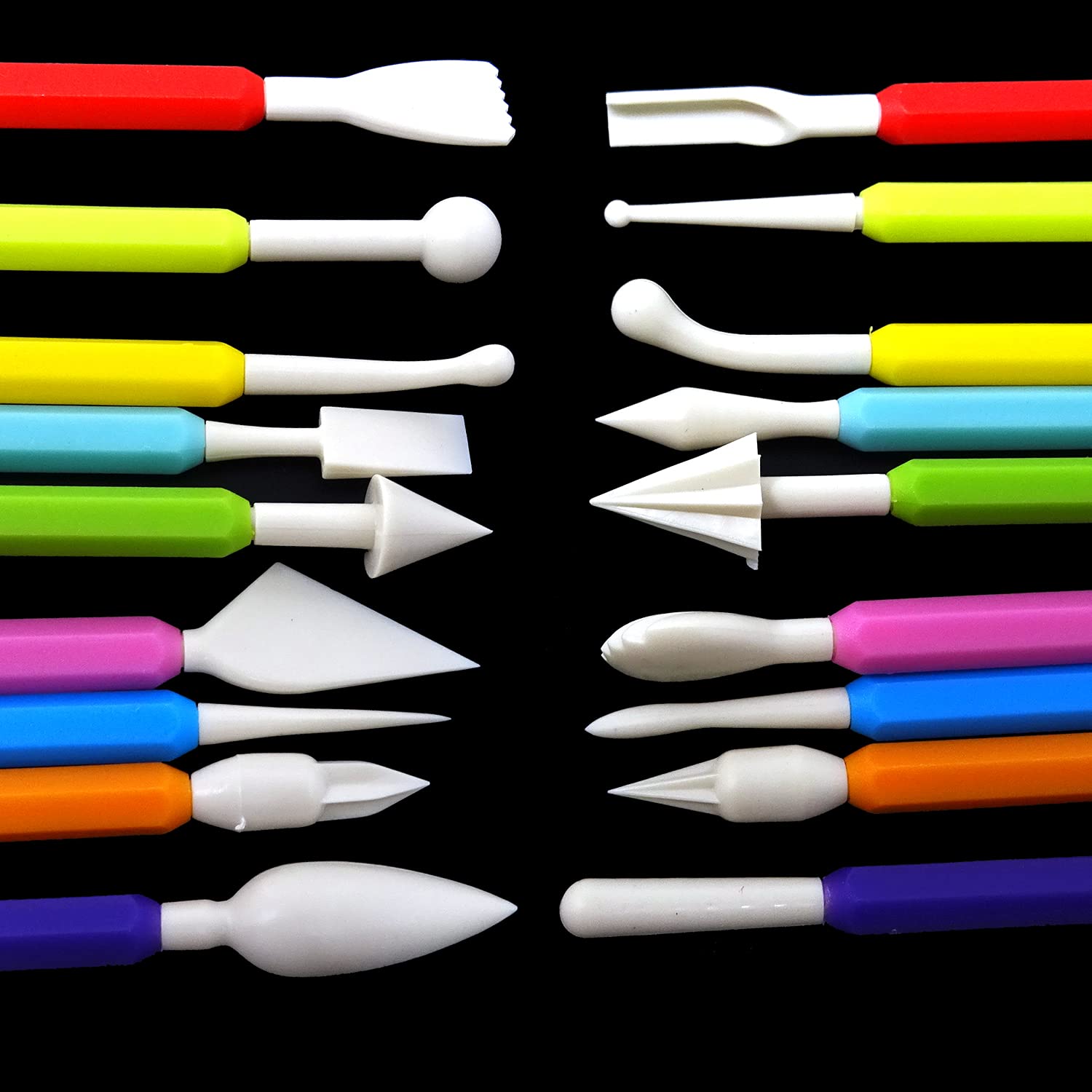 Honbay 9PCS Plastic Fondant Sculpture Pen Knife Tools Cake Decorating Hand Tools Pottery Sculpting Modeling Tools for Cake Flower Sculpture Pottery - Image 4