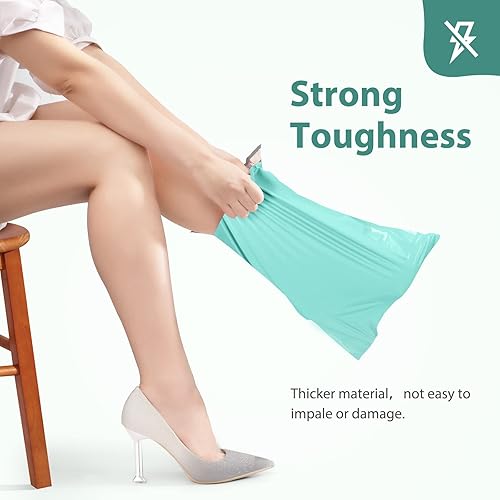 Miniatura 5 de Fuxury Sobres de polietileno de 10 x 13 pulgadas 50 piezas, bolsas de envío impermeables para ropa, sobres de envío con adhesivo fuerte para