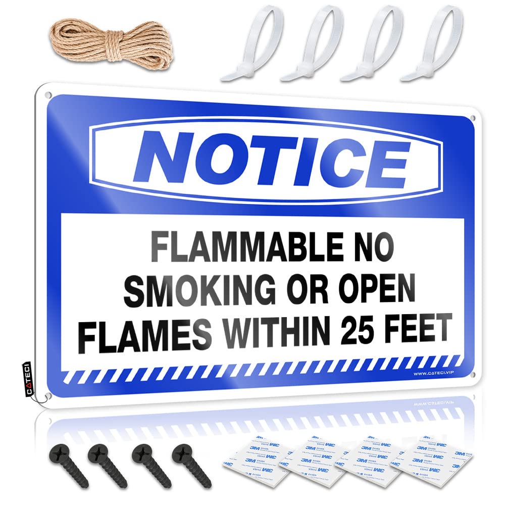 Cool Wall Decor Funny Vintage Wall Art, Clock Retro Personalized Tin Sign For Home Bar | 8x12 Inch Notice Flammable No Smoking Or Open Flames Within 25 Feet Perfect For Spring(30X40CM)