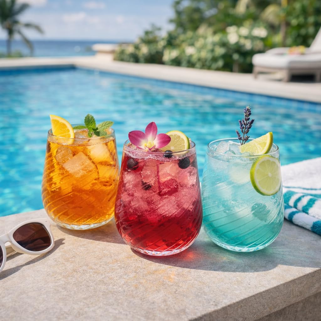 48 Pack Origami Ripple Plastic Glasses 24 9 Ounce Stemless Champagne Flutes & 24 12 Ounce Cups, BPA-Free Disposable Shatterproof Toasting Glasses for Weddings, Bars, and Events (48, Twiselle Clear) - Image 7