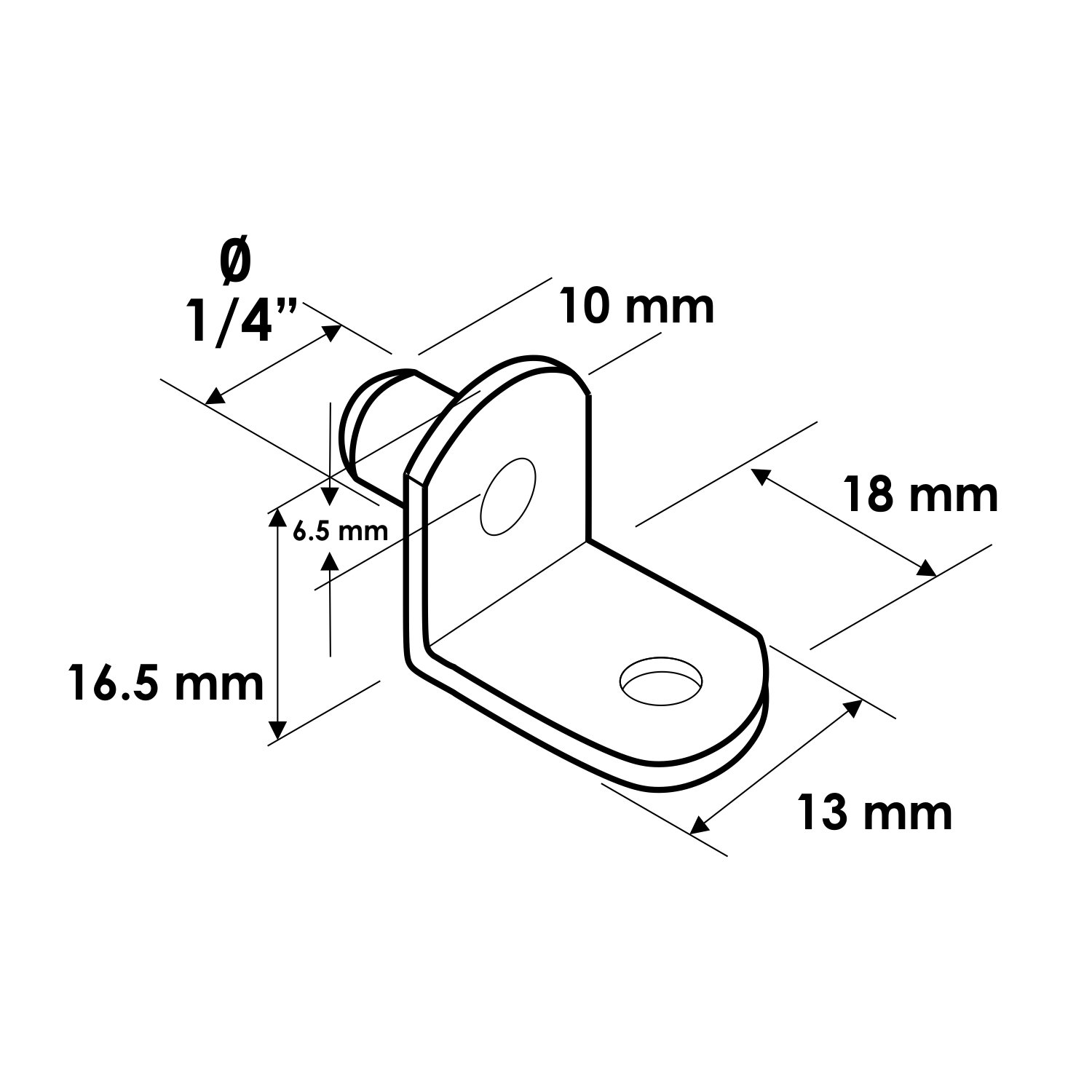 Rok Hardware 1/4" L-Shaped Shelf Support Pin with Hole, Brass (25 Pack) — Amazon image 2