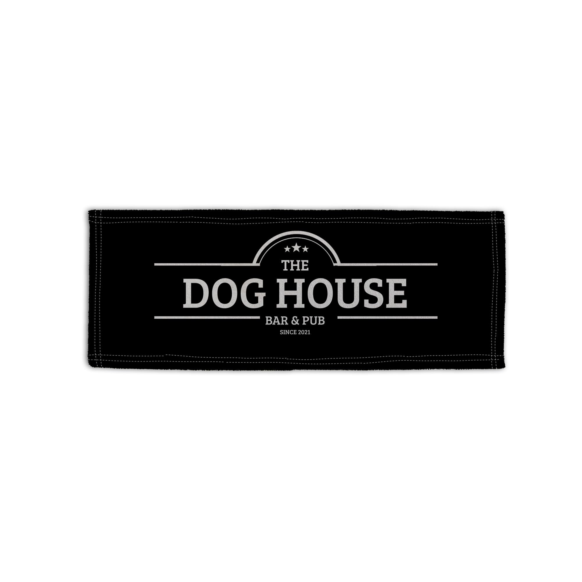BRITISH MADE GIFTS Personalised In The Dog House Design Microfibre Bar Towel Man Cave Pub Beer Mat