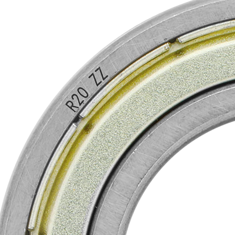 [4-Pack] R20-ZZ - Deep Groove Radial Ball Bearing 1.25 in x 2.25 in x 0.5 in (ID x OD x W) | 31.75 mm x 57.15 mm x 12.7 mm (ID x OD x W) with Double Metal Shield