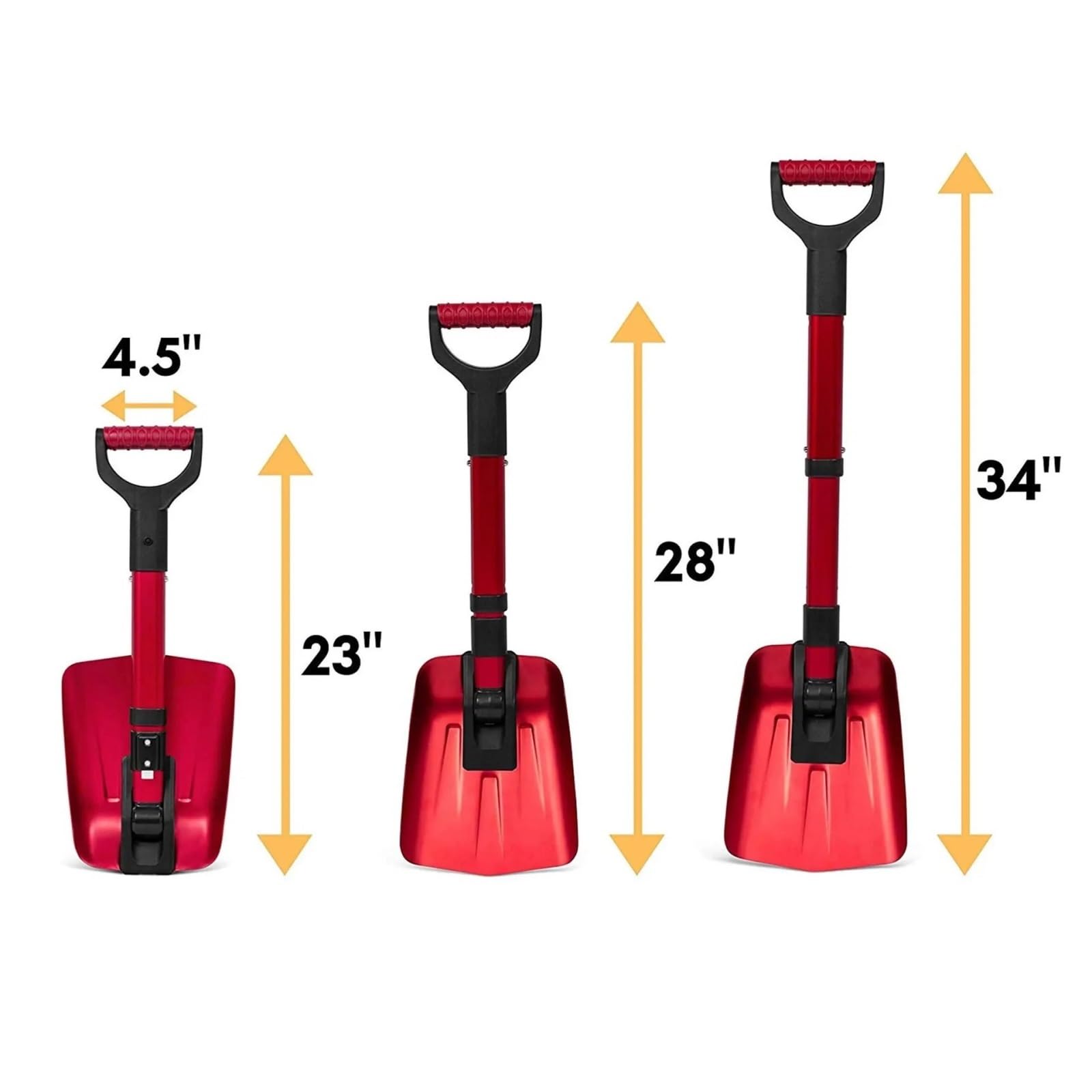 Genérico Pala de Nieve Plegable, Aluminio Extensible para Coche