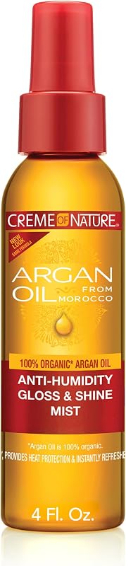 Anti-Humidity Gloss & Shine Mist, Lightweight Frizz Control and Heat Protection, Infused with 100% Organic Argan Oil from Morocco, 4 oz