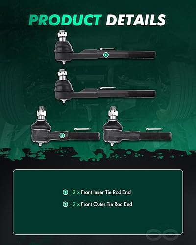 Miniatura 3 de SCITOO Kit de suspensión RWD de 4 piezas para 2000-2001 para Dodge Ram 1500 2000-2002 Ram 2500 Ram 3500 - Con piezas de suspensión extremo de barra