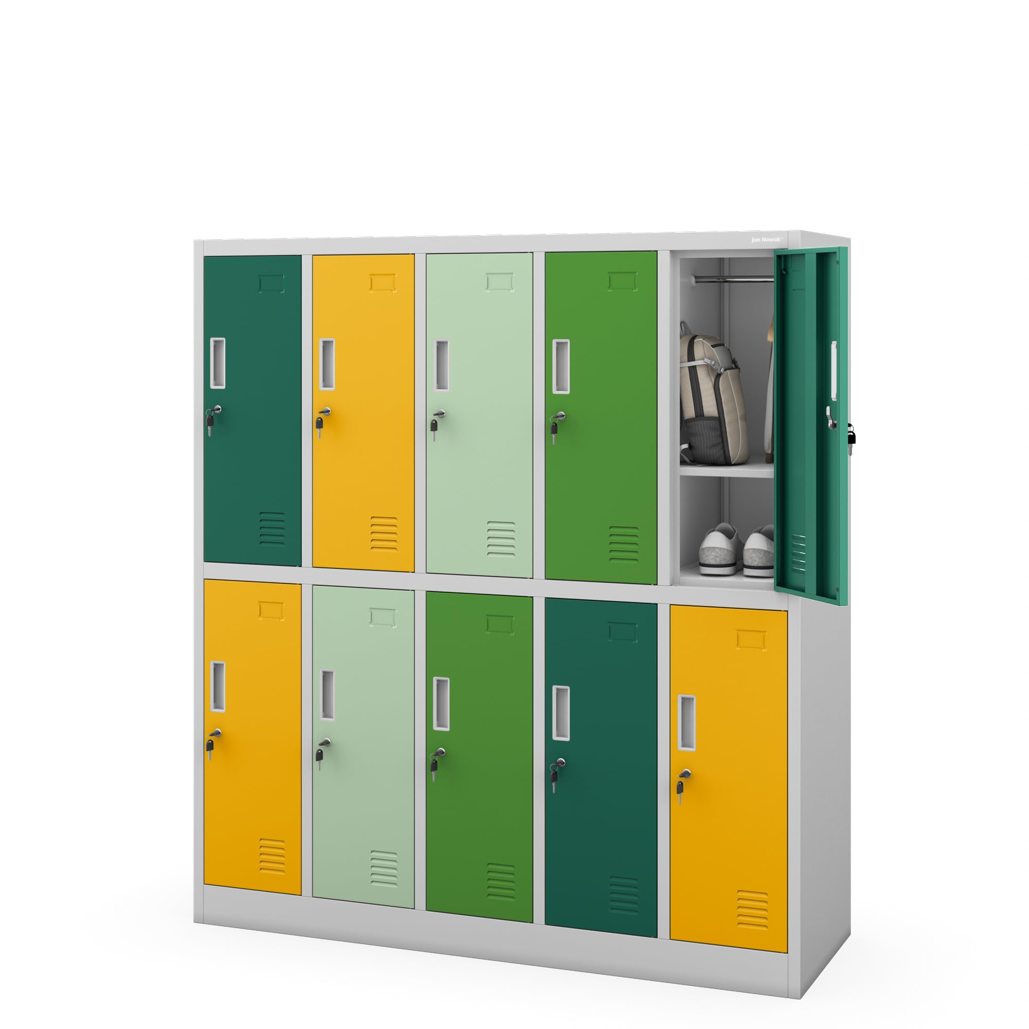 Jan Nowak Schließfachschrank 5B2AS Umkleideschrank 10 Fächer Stahlblech Pulverbeschichtet 150x136x45 cm
