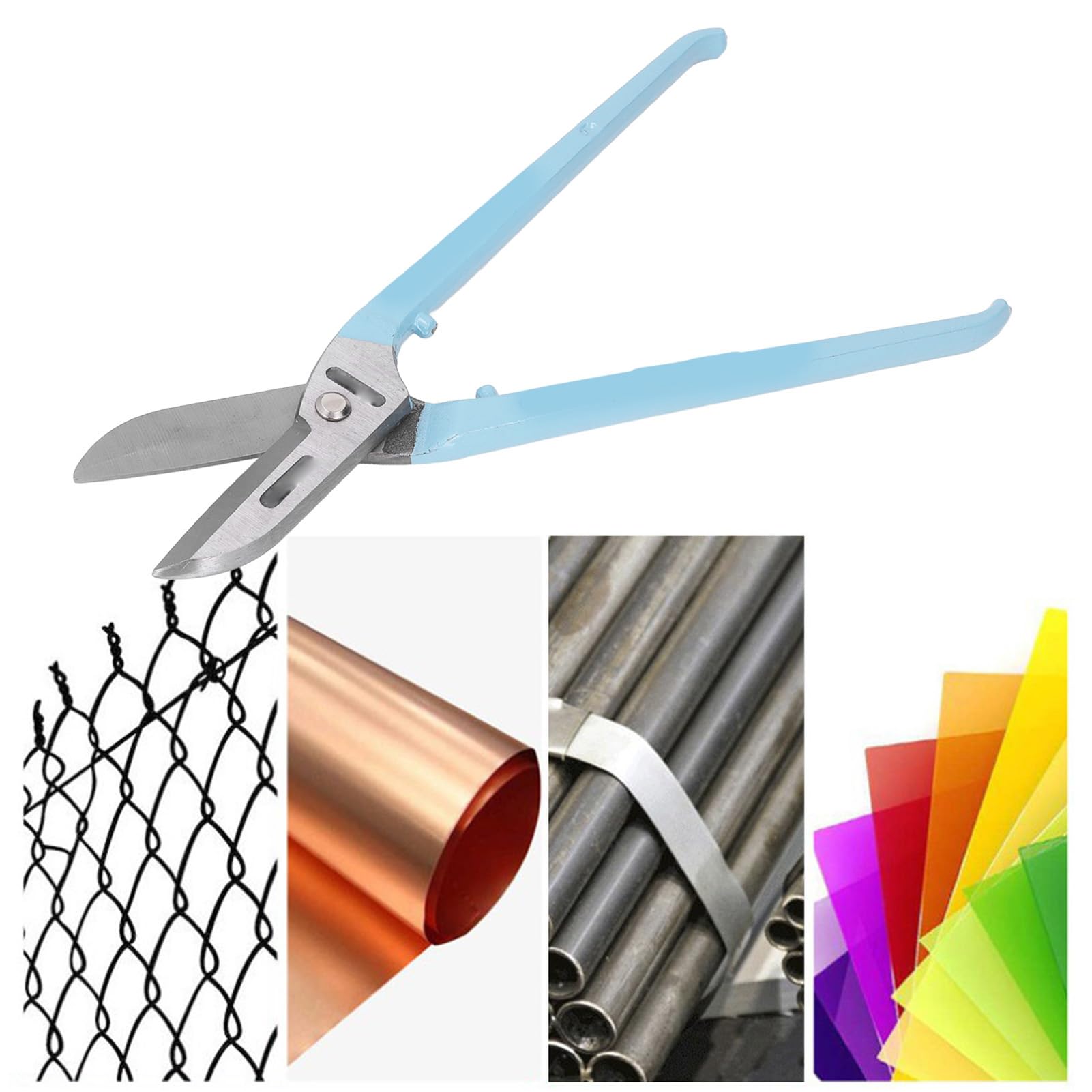 Tijeras para Hojalatero de 14 Pulgadas, Tijeras para Hojalatero de Aviación de 14 Pulgadas, Cortador de Metal Resistente, Corte Recto, Multiusos para Cortar Chapa Metálica