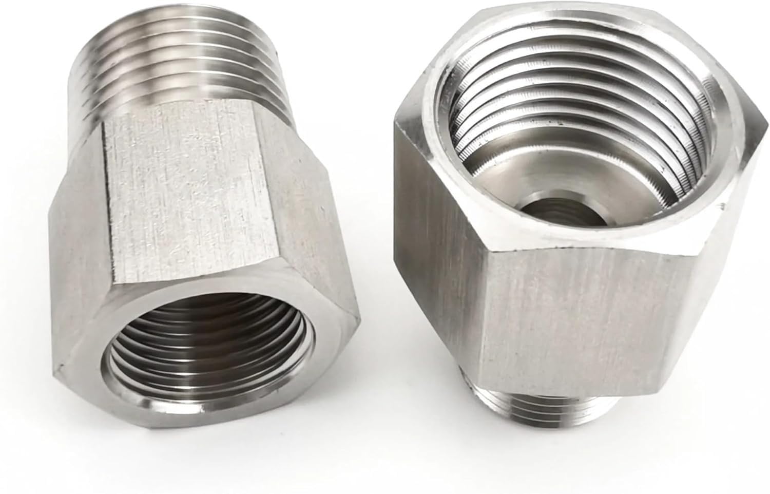 Accesorio de tubería, Adaptador de Conector Resistente a Alta presión de Acero Inoxidable 304 con Rosca Hembra a Macho BSP de 1/8", 1/4", 3/8", 1/2", 3/4"(3/4" x M 3/4")