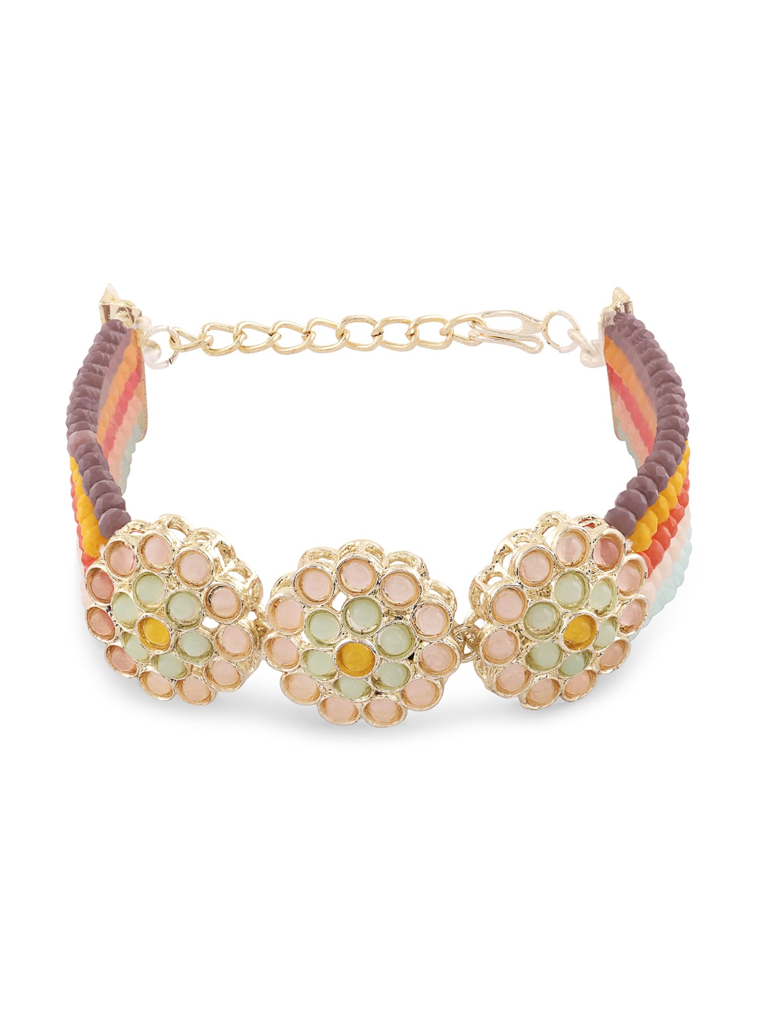 ZAVERI PEARLS Multi Colour Dazzling Multistrand Crystal Bracelet For Women-ZPFK16665 (B0CKTLVYS6) Amazon Price History, Amazon Price Tracker