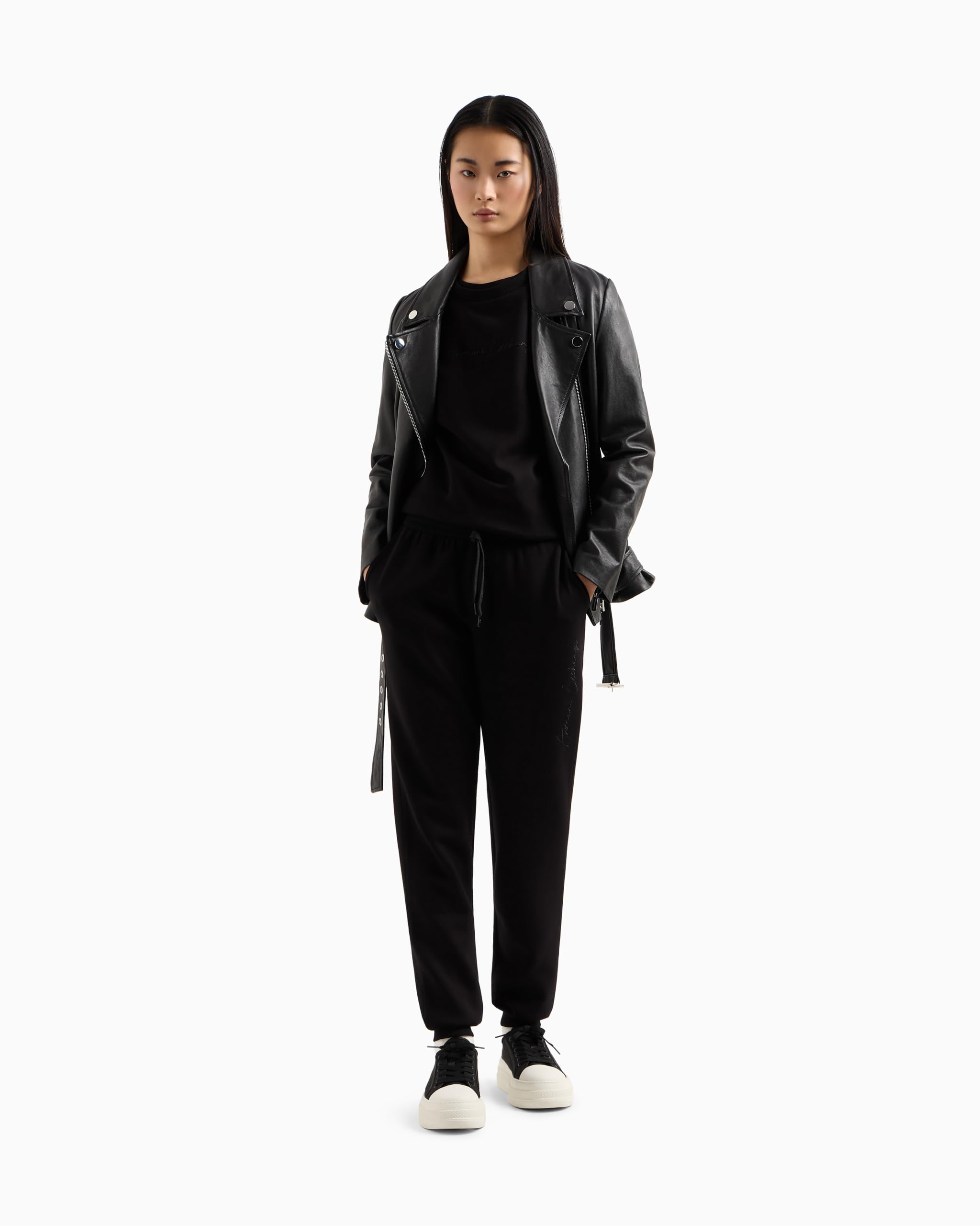 Armani Exchange Essential, Embroidered Logo Signature, Crewneck Sudadera Mujer