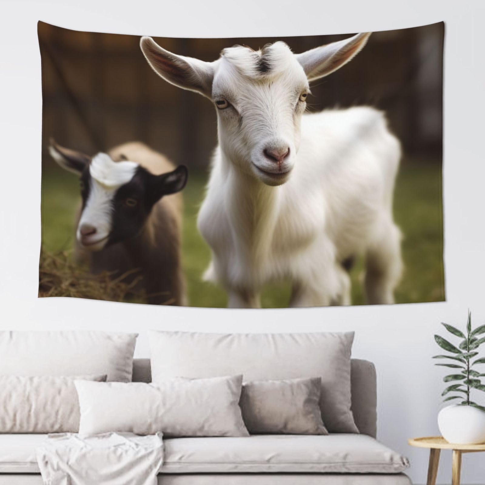FodPand Cute Goat Tapestry for Bedroom Aesthetic, Wall Hanging Tapestries Art Decor Backdrop Wall Tapestry for Dorm Living Room Funny Poster Party Banner Background 40" X 60"