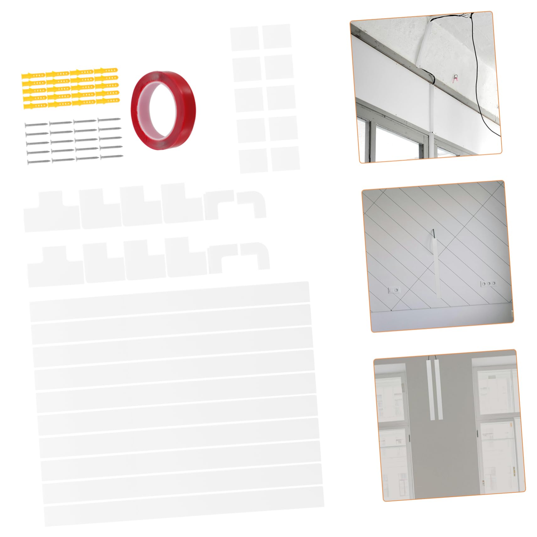 Canaletta per Cavi Bianca 40x3x1, 5 Cm in Pvc, Set 1 | Connettori Dritti e Gomiti Inclusi, Nastro Adesivo Doppio Lato, per Casa e Ufficio