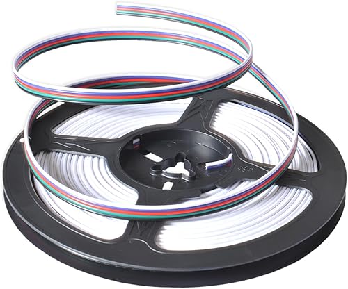 Miniatura 2 de WESIRI Cable de extensión eléctrico de 32.8 pies32.8 ft, 5 pines, 20 AWG, cable de línea de 5 conductores, cable de conexión para 5050 RGBW luz de