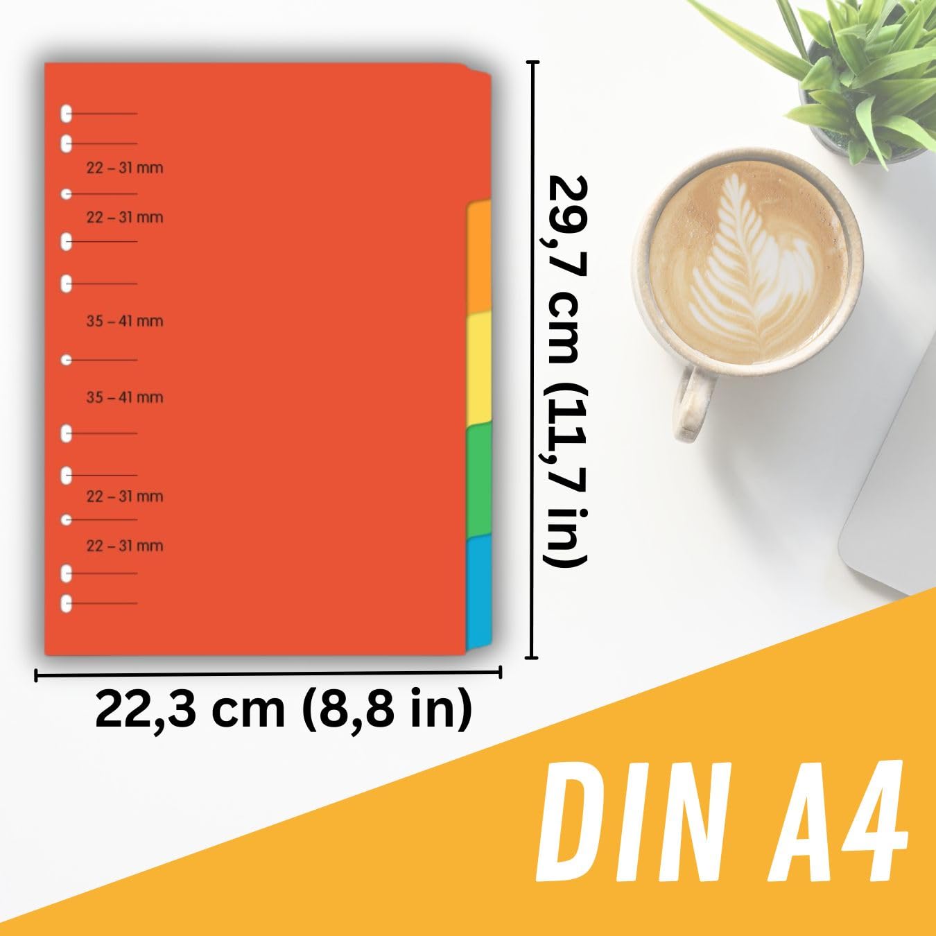 Image secondaire de perfect line Intercalaires classeur DIN-A4, 5-pièces, 5-set, intercalaire A4 en carton, fabriqué en Allemagne