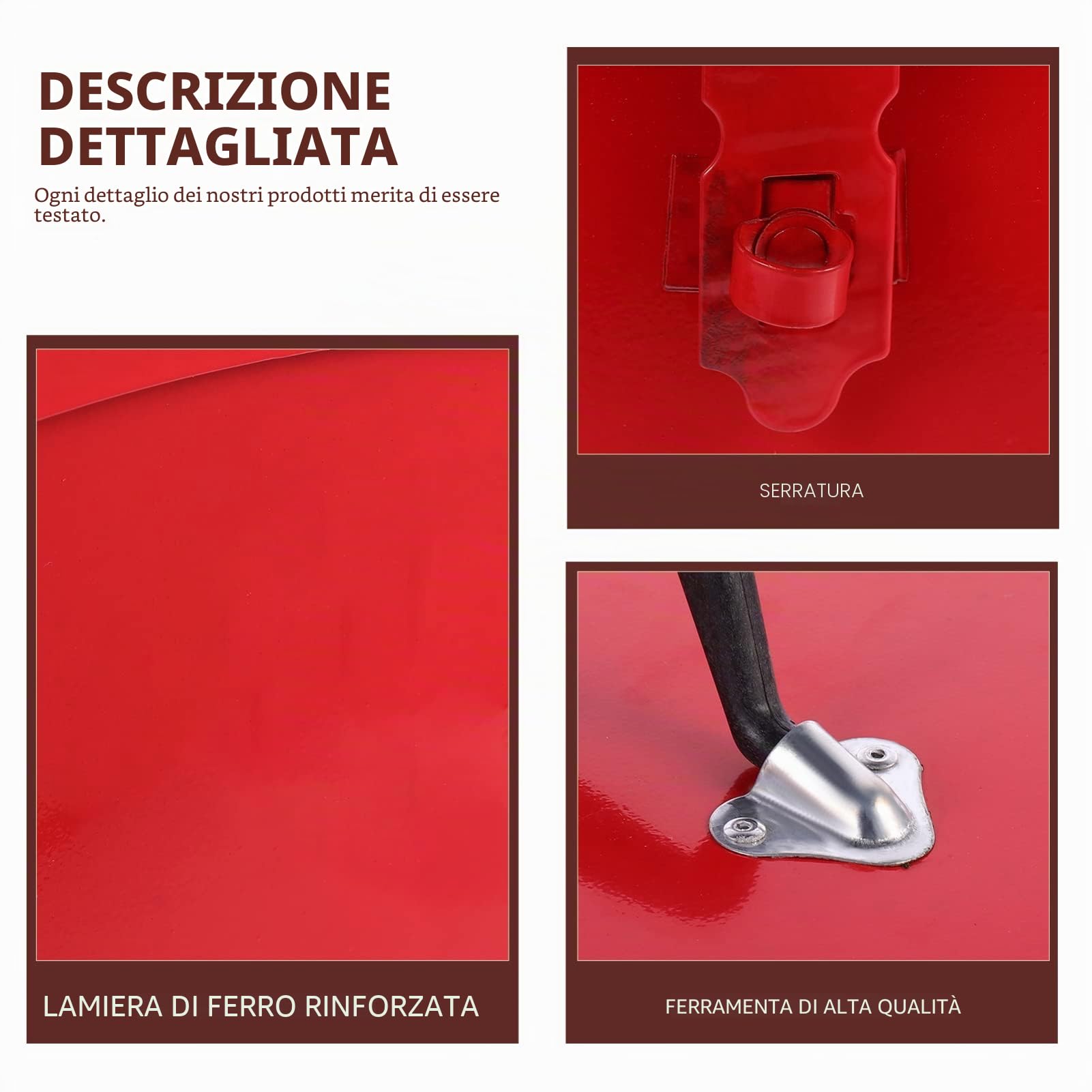 Yardwe Cassetta degli attrezzi in metallo 15,35 x 6,30 x 5,12 in Cassetta degli attrezzi portatile con coperchio e fibbia per officina domestica e utensili manuali