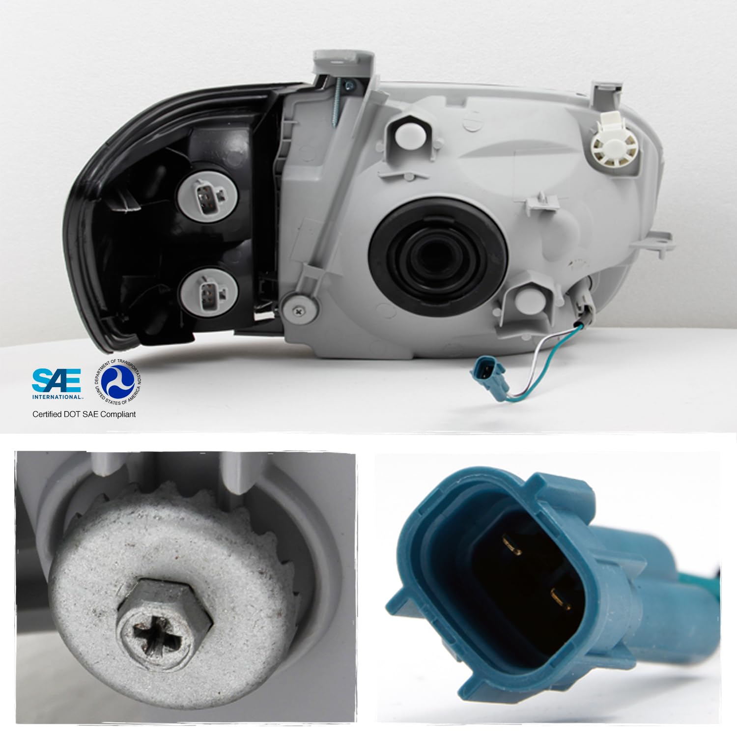 AKKON - For 2005 2006 Toyota Tundra Double | Crew Cab Headlights With Corner Lights Driver + Passenger Side Pair