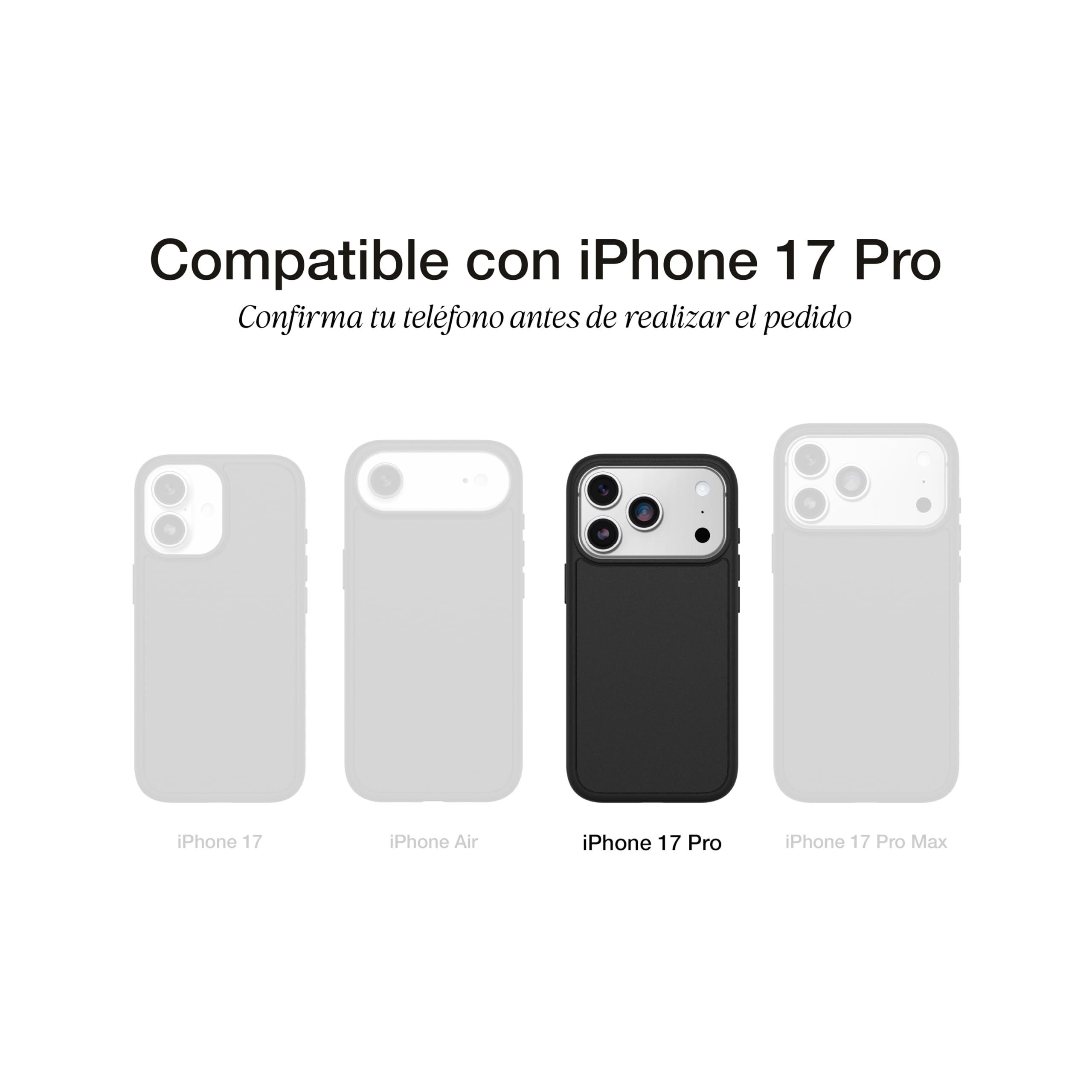 Otterbox Symmetry Series MagSafe Funda para iPhone 17 Pro, Resistente a Golpes y caídas, Funda Protectora Fina, Testada 3X con los estándares Militares anticaídas, Negro, Sin Caja Retail