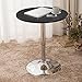 Yaheetech Round Bar Table, Adjustable Height and 360° Swivel Pub Tables, Cocktail Table with MDF Top, Silver Leg Base for Bar, Bistro, Café, Black