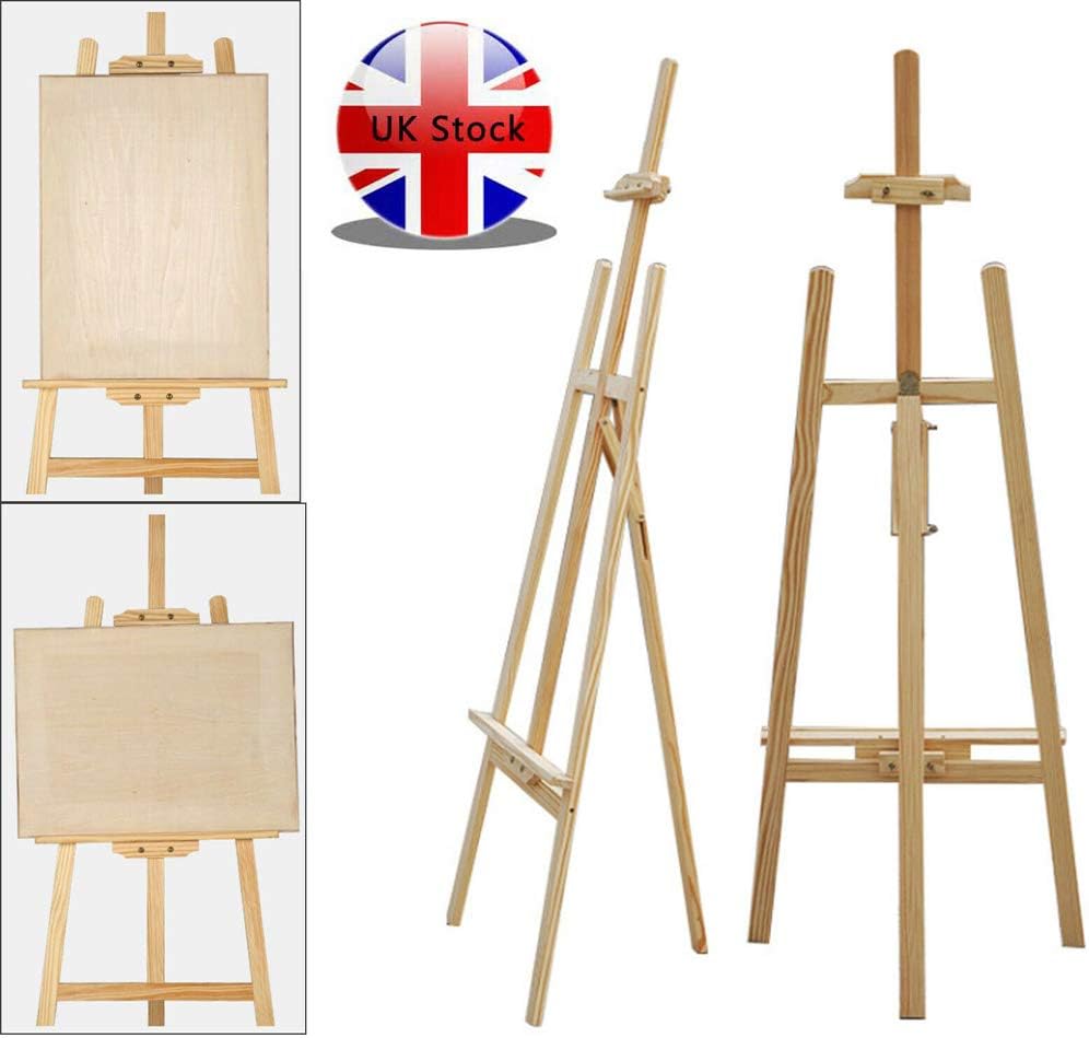 Tripod Easel 1.5M A Frame Floor Standing Wooden Artist Easel Foldable & Adjustable Easel Display Exhibition for Drawing Painting Holder- Easy to Assemble