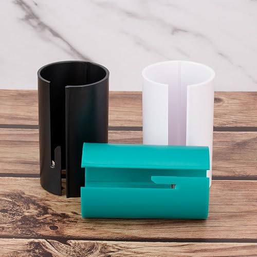 Miniatura 3 de Cortador de papel de regalo, 2 piezas de tubo de herramienta de cortador de papel de regalo, estante de almacenamiento y dispensador con hoja