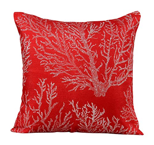 Image of RD TREND Digital Printed Satin Cushion Covers Set of 5 (16 X 16) (Red), 144 TC, 40 cm