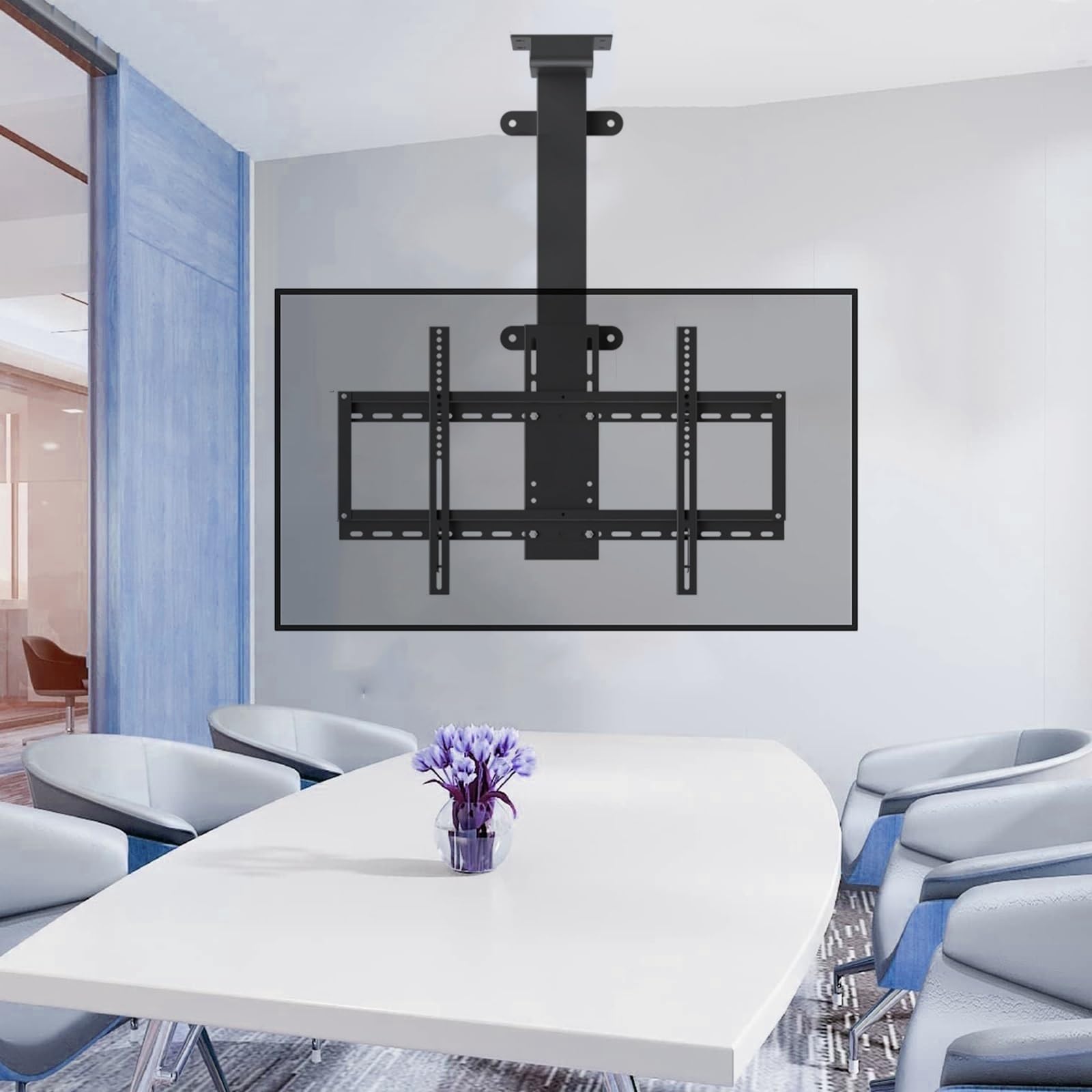 HPTHLY Electric Tv Ceiling Mount - Tv Floor Stand, Auto Lifting Tv Stand,Fits 32-75 Inch Tvs,73Cm/28.7 Inches To 173Cm/68.1Inches Height Adjustable,Easy To Installation