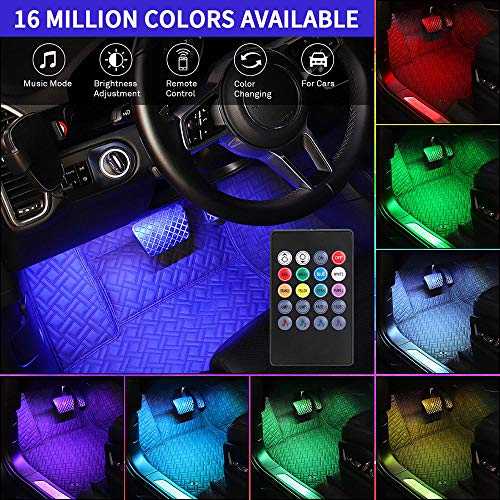 Zwbfu Carro RGB LED Faixa de luz Atmosfera Pé Luzes ambiente Controlador APP Interior do carro Luzes