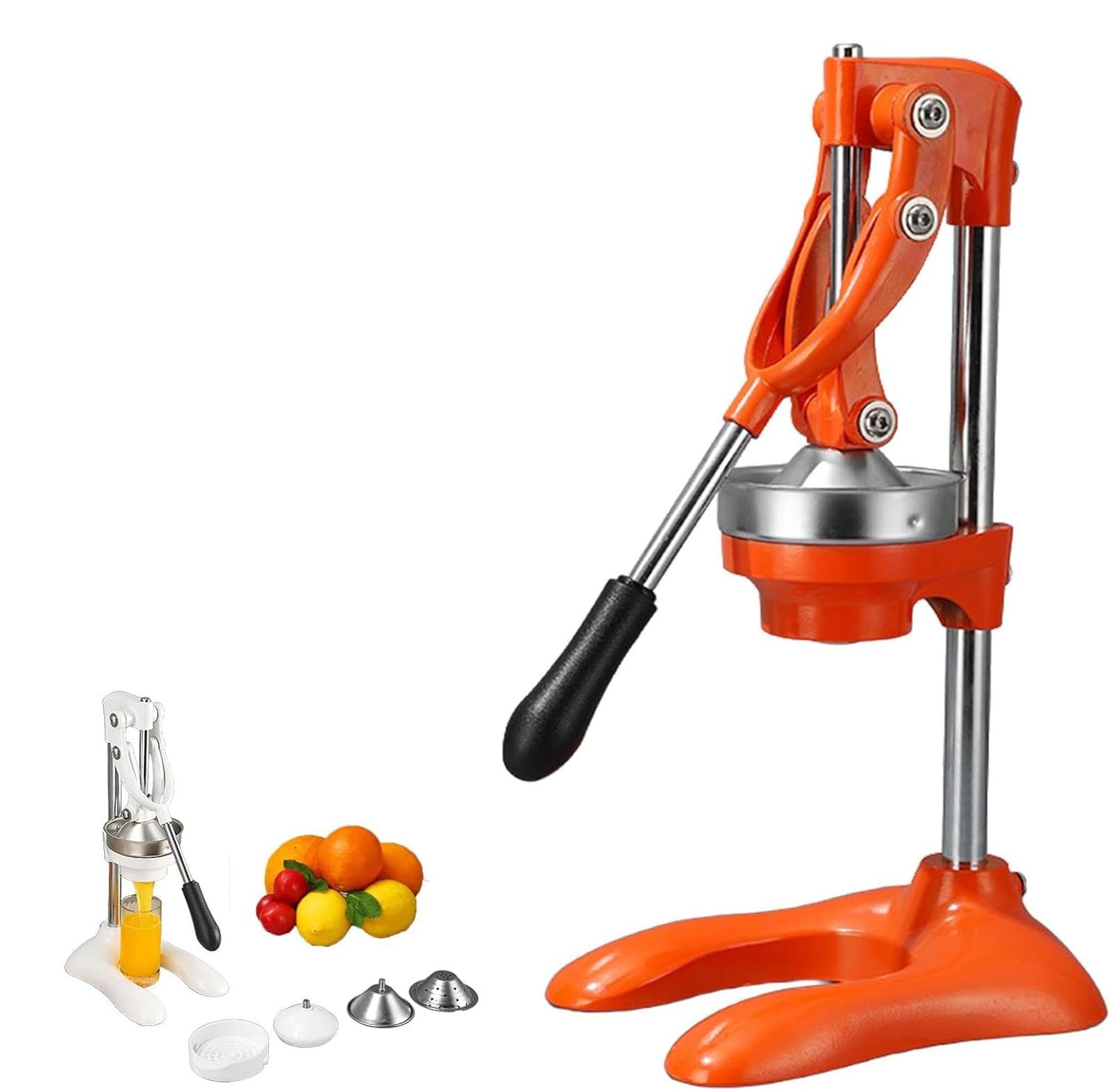 Exprimidor Manual de Alta Resistencia, Prensa Manual de Hierro Fundido y Acero Inoxidable, exprimidor de Limones para Jugo de Naranja Fresco, fácil de Limpiar para Bar y Cocina.
