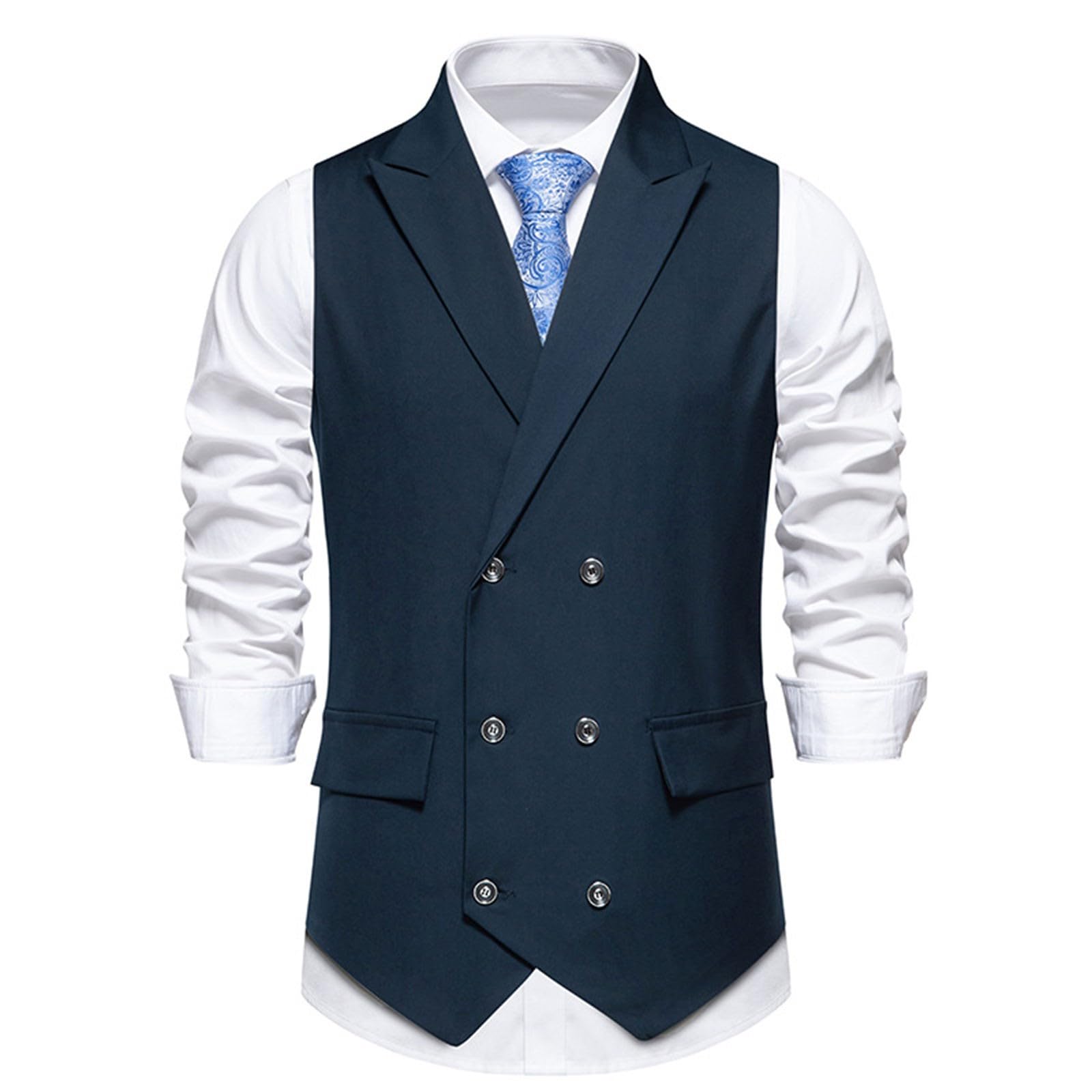 Chaleco para ocasiones formales con doble botonadura y corte ajustado regular 7