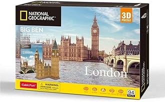 Cubicfun National Geographic 3D London Puzzles Britain Architecture Model Kits Toys For Adults And Children, The Big Ben, With A Booklet, Ds0992H