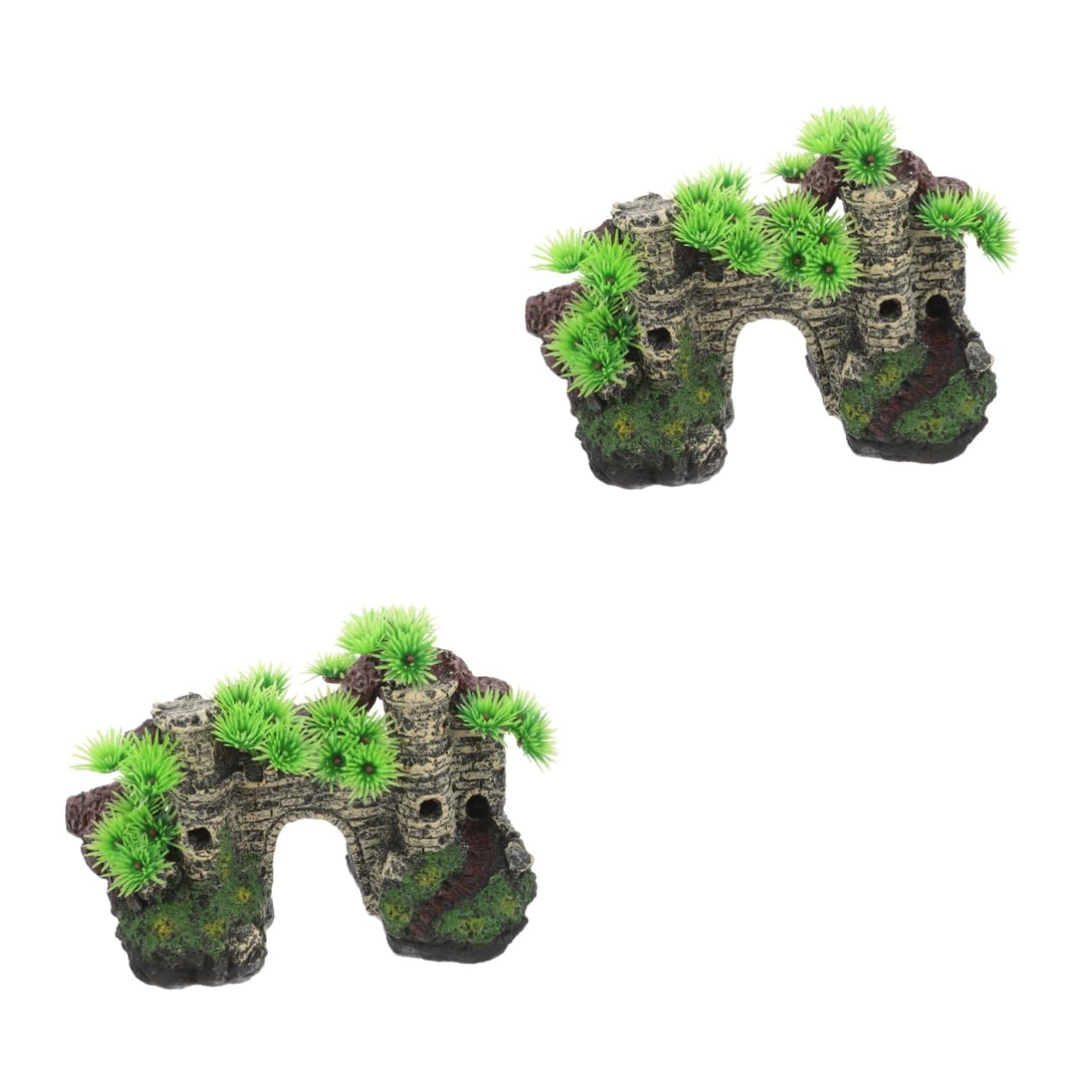 OUNONA Lot De 2 Décorations D'Aquarium Artificielles en Résine UV Et LED
