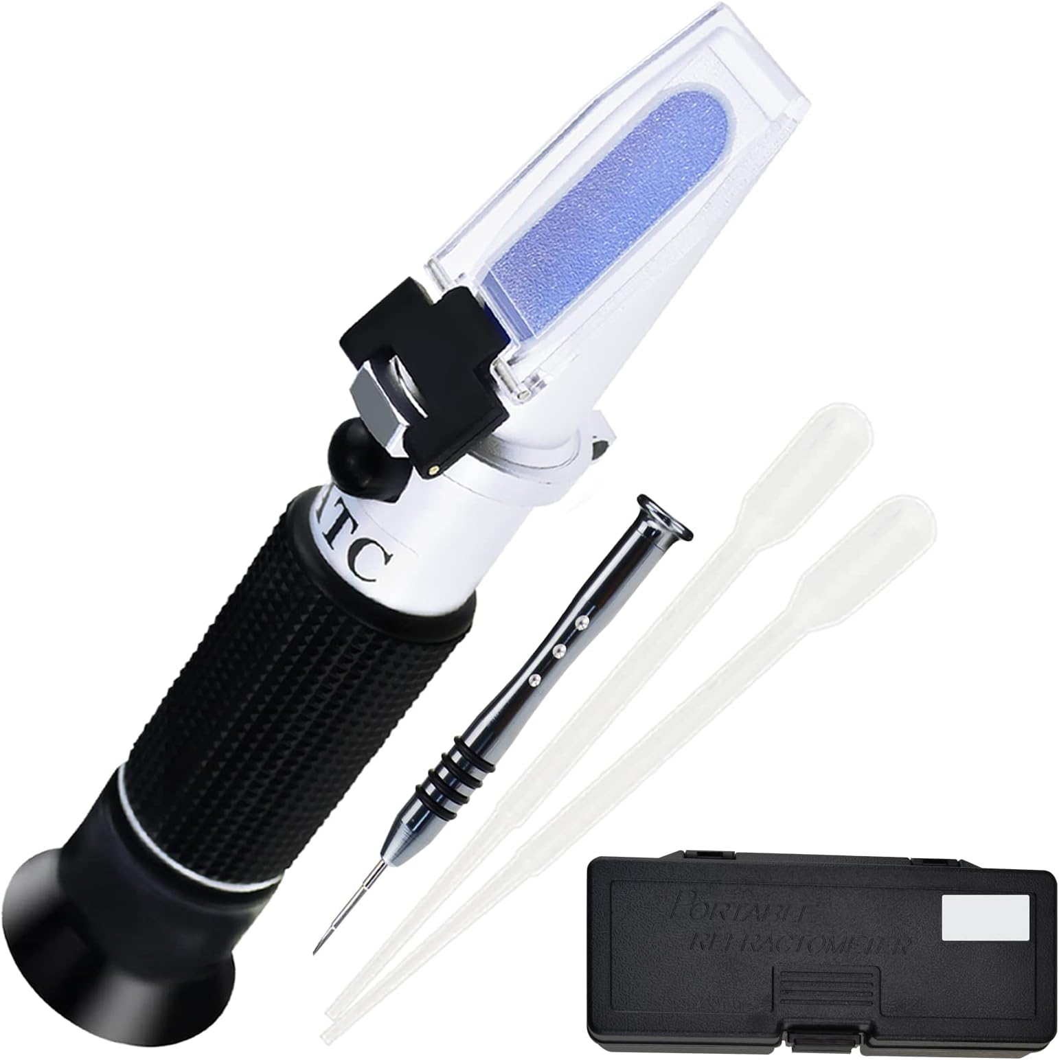 DANOPLUS 3 in 1 Scale Clinical Refractometer with 10~30°C ATC, Serum Protein 0~12g/dl, Urine Specific Gravity 1.000~1.050, Refractive Index 1.333~1.360 RI for Human Use.