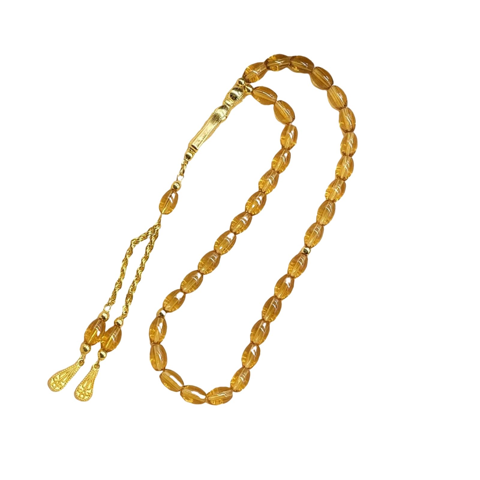 HZBB Classical Colored Muslims Prayer Beads Tasbih Misbaha Dhikr Beads with Gold Tassels Suitable for and Gifting Prayer