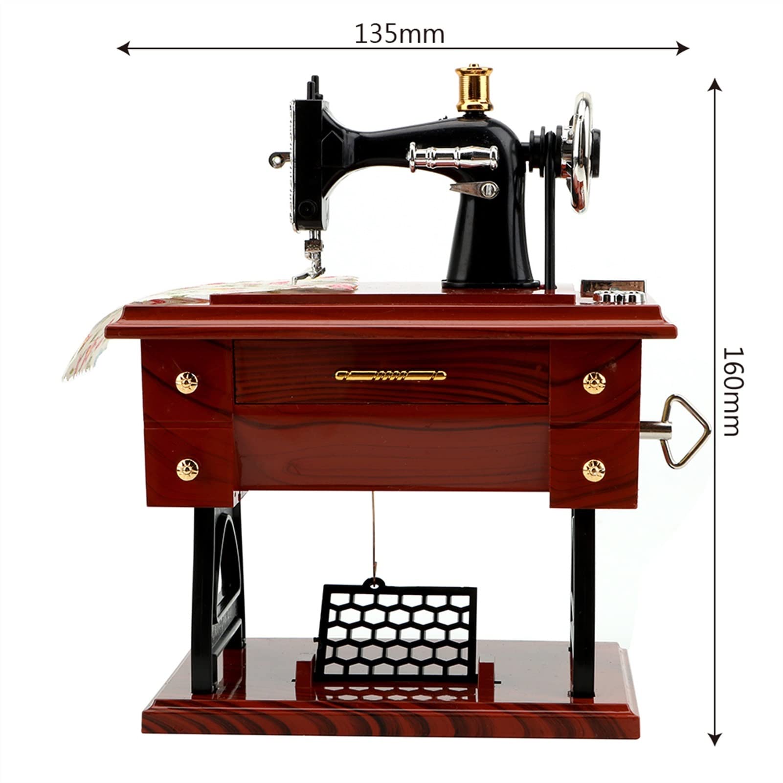 Carillon, per Ragazze Donne Decorazione della casa Mini Macchina da cucire Style Style Box Regalo di Natale Regalo di Natale Regalo Di Compleanno Regalo A Mano A Mano Scatola di musica Retro per Compl