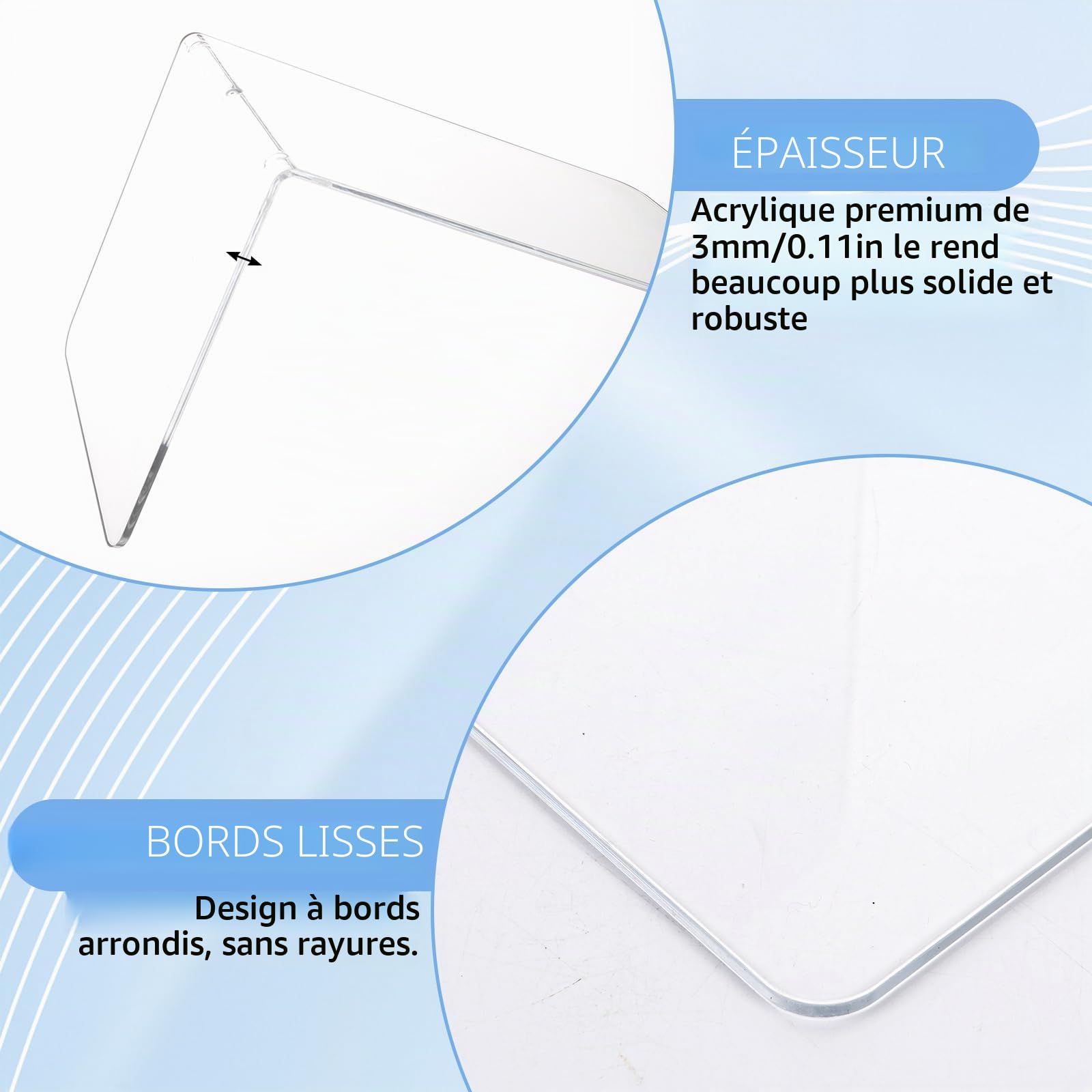 APACALI 16PCS Serre Livres en Acrylique Transparent pour Étagères, Support de Tablette pour Bibliothèque, Bureau, Écoles, Librairie