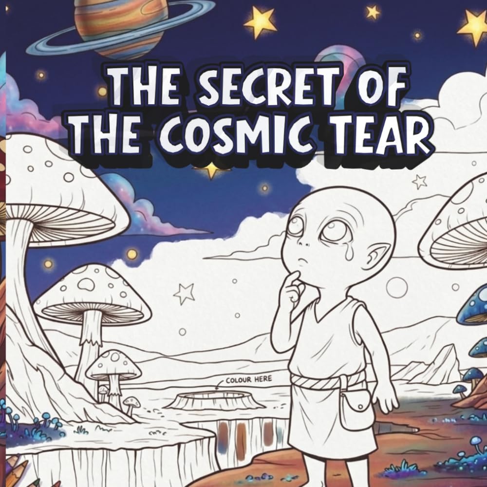 The Secret of the Cosmic Tear: simple and cute A Stunning Coloring Book for Kids and Adults Featuring Alien Creatures and Magical Distant Worlds