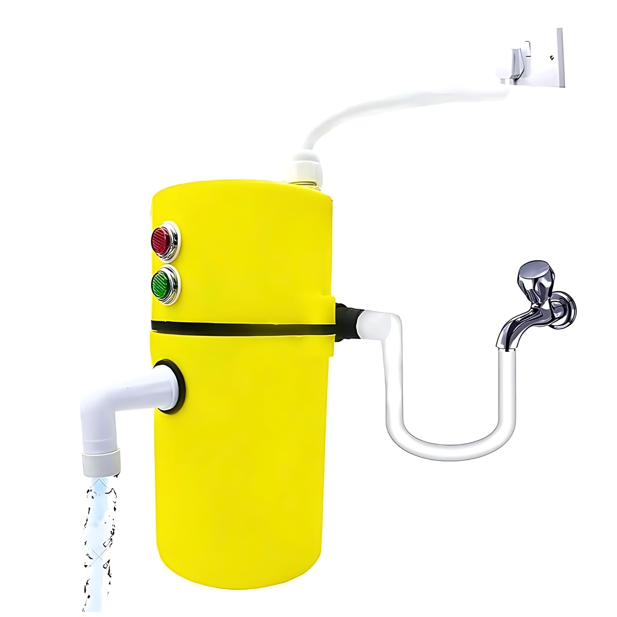 Playpulse (15 years Warranty) Instant Electric Water Heater, Portable, Fast-Heating Copper Coil with Durable ABS Body & Auto Shut-Off for Bathrooms and Kitchens