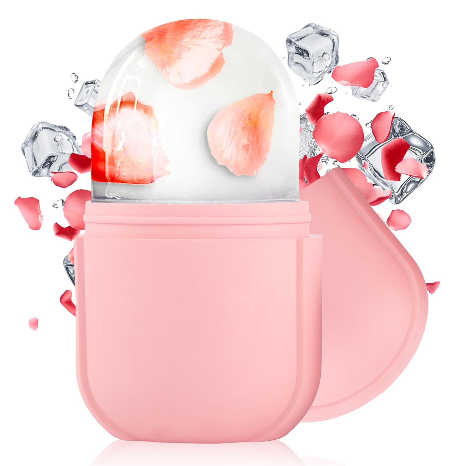 Ice Face Roller Massager for Face, Eyes, and Neck - Reusable Silicone Ice Cube Mold for Natural Skin Care, De-Puff Eye Bags, Reduce Migraine Pain | Facial Beauty Ice Roller