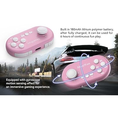 ShanWan Keychain Mini Bluetooth Controller - 6-Axis Gyro for Switch/PC/PS 4/Android/iOS (pink)