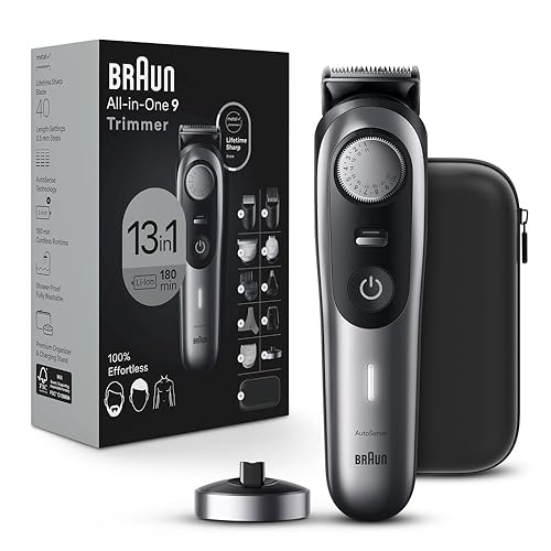 Braun Kit de afeitado todo en uno para hombre Series 9 9440, 13 en 1 para barba, cara, nariz, recortadora de oídos, cortapelos, peluquería corporal