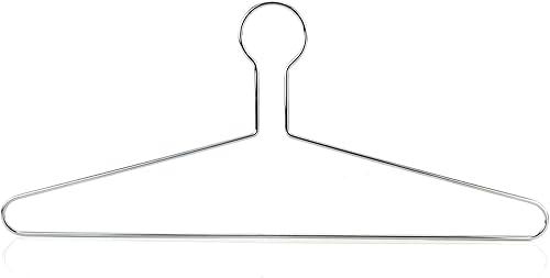 Miniatura 4 de Hangerworld Paquete de 10 perchas de seguridad antirrobo – Percha de metal cromado plateado resistente de 17 pulgadas para hoteles, minoristas y