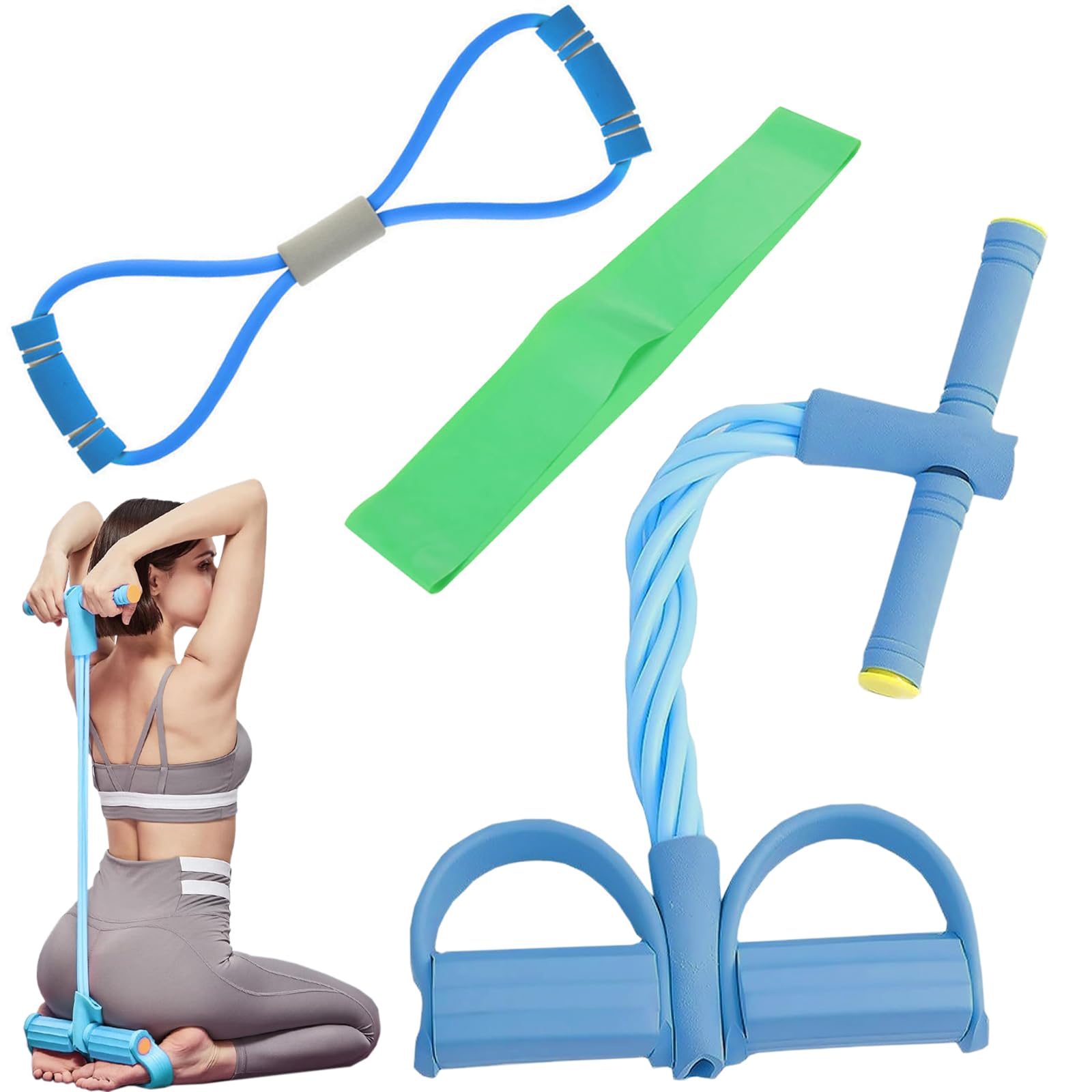 Corde De Tension Elastique Sport XoeLLe Set Élastiques Fitness - Bandes Résistance Avec Poignées - Yoga, Muscu, Maison Ou Bureau Kit Pilates Maison