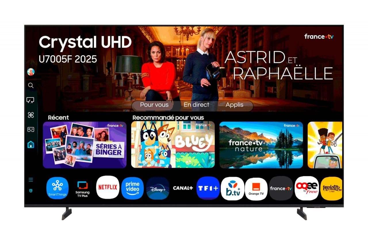 Samsung Télévision 55 pouces Crystal UHD 4K Smart TV U7005