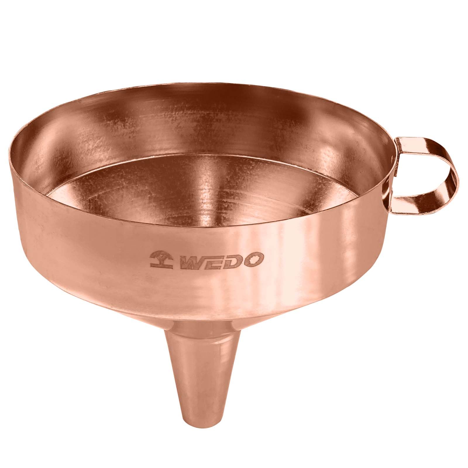 WEDO Copper Oil Funnel for Industry,Food Grade Kitchen Funnel,Mouth Width 160mm,Height 130mm,For Filling Bottles and Transferring of Liquid,Oils,High