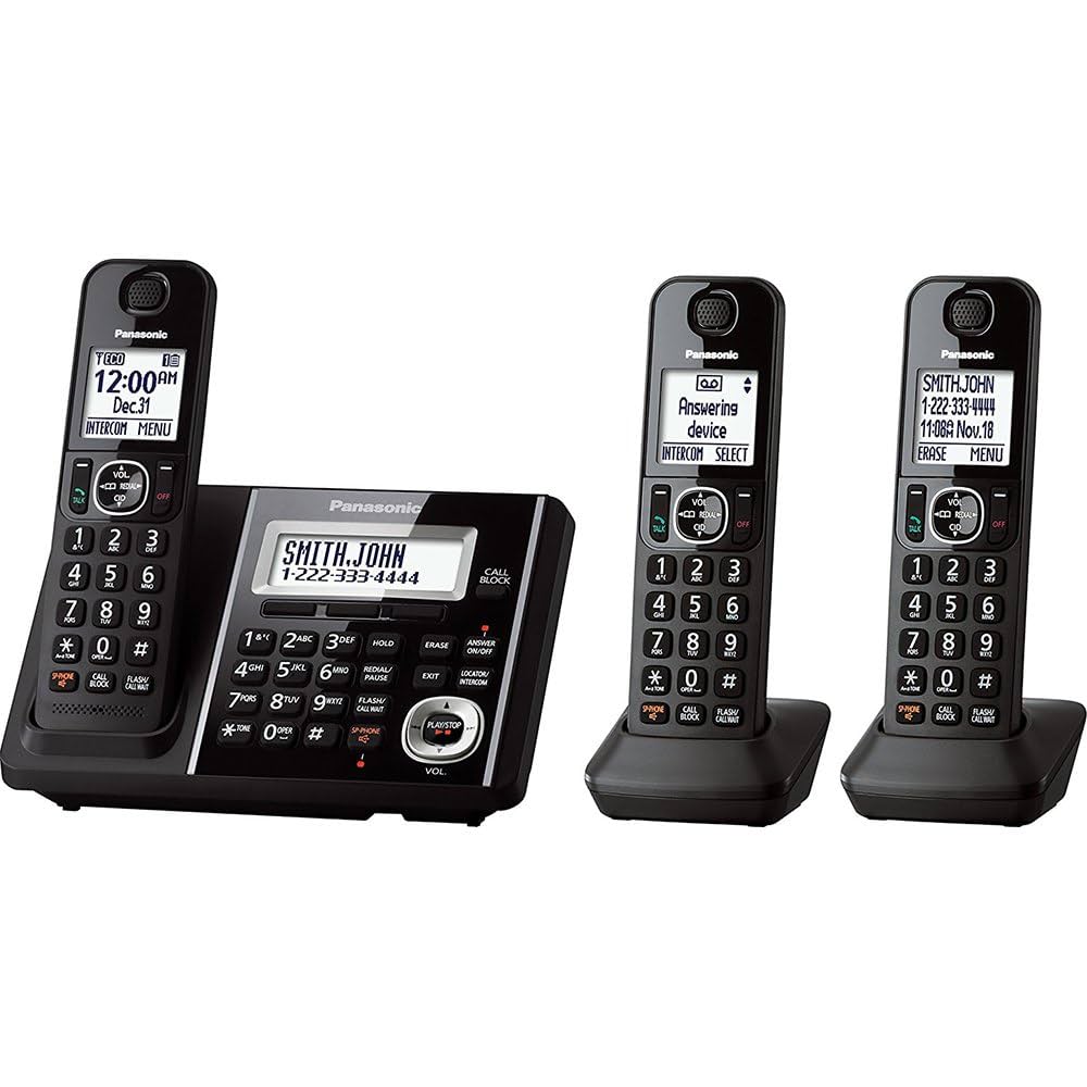 Amazon.com : Panasonic KX-TGF343B DECT 3-Handset Landline